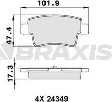 Braxis AA0256 - Тормозные колодки, дисковые, комплект autospares.lv