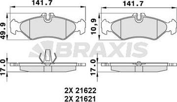 Braxis AA0253 - Тормозные колодки, дисковые, комплект autospares.lv