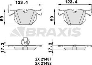 Braxis AA0264 - Тормозные колодки, дисковые, комплект autospares.lv