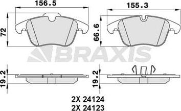 Braxis AA0261 - Тормозные колодки, дисковые, комплект autospares.lv