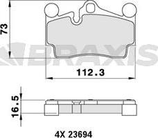 Braxis AA0202 - Тормозные колодки, дисковые, комплект autospares.lv