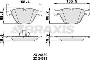 Braxis AA0214 - Тормозные колодки, дисковые, комплект autospares.lv