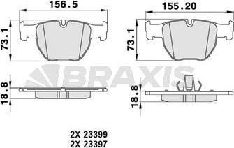 Braxis AA0215 - Тормозные колодки, дисковые, комплект autospares.lv