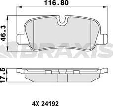 Braxis AA0216 - Тормозные колодки, дисковые, комплект autospares.lv