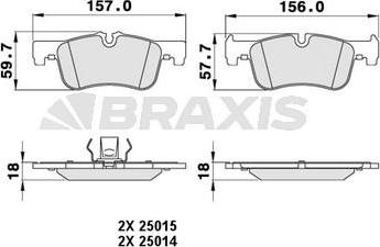 Braxis AA0210 - Тормозные колодки, дисковые, комплект autospares.lv