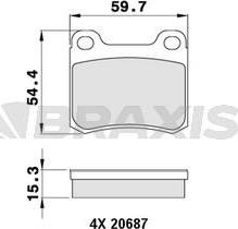 Braxis AA0218 - Тормозные колодки, дисковые, комплект autospares.lv