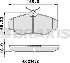Braxis AA0212 - Тормозные колодки, дисковые, комплект autospares.lv