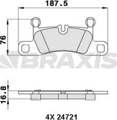 Braxis AA0283 - Тормозные колодки, дисковые, комплект autospares.lv