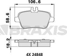 Braxis AA0235 - Тормозные колодки, дисковые, комплект autospares.lv