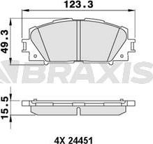 Braxis AA0238 - Тормозные колодки, дисковые, комплект autospares.lv