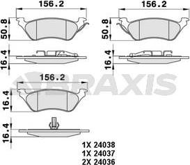 Braxis AA0237 - Тормозные колодки, дисковые, комплект autospares.lv