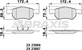 Braxis AA0229 - Тормозные колодки, дисковые, комплект autospares.lv