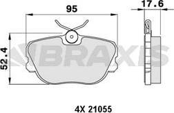 Braxis AA0224 - Тормозные колодки, дисковые, комплект autospares.lv