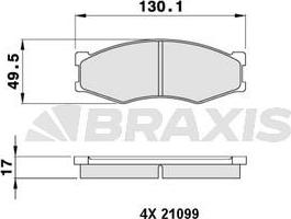 Braxis AA0226 - Тормозные колодки, дисковые, комплект autospares.lv