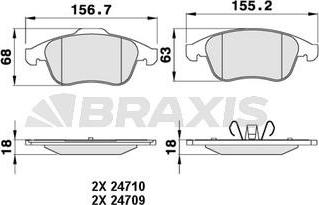 Braxis AA0222 - Тормозные колодки, дисковые, комплект autospares.lv