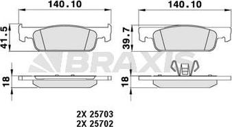 Braxis AA0227 - Тормозные колодки, дисковые, комплект autospares.lv