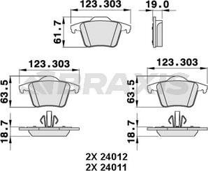 Braxis AA0275 - Тормозные колодки, дисковые, комплект autospares.lv