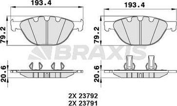 Braxis AA0270 - Тормозные колодки, дисковые, комплект autospares.lv