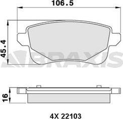 Braxis AA0272 - Тормозные колодки, дисковые, комплект autospares.lv