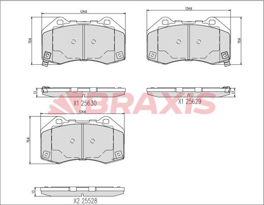 Braxis AA0746 - Тормозные колодки, дисковые, комплект autospares.lv