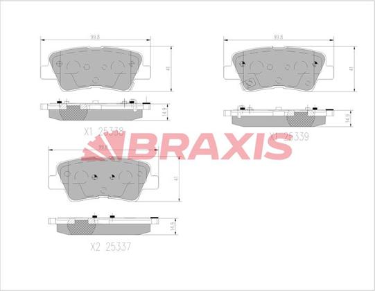 Braxis AA0756 - Тормозные колодки, дисковые, комплект autospares.lv