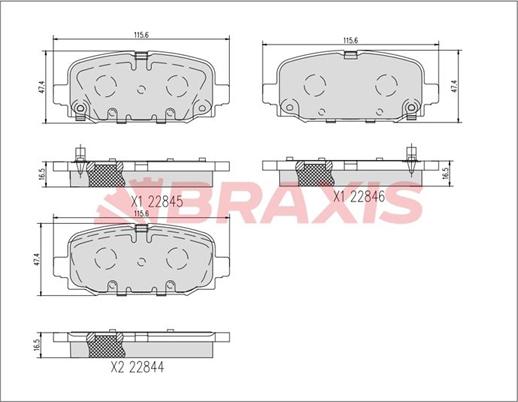 Braxis AA0750 - Тормозные колодки, дисковые, комплект autospares.lv