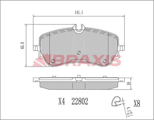 Braxis AA0703 - Тормозные колодки, дисковые, комплект autospares.lv