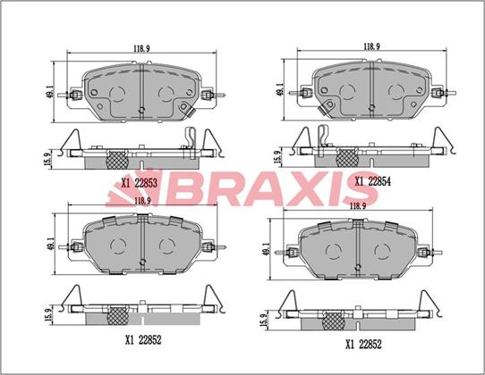 Braxis AA0781 - Тормозные колодки, дисковые, комплект autospares.lv