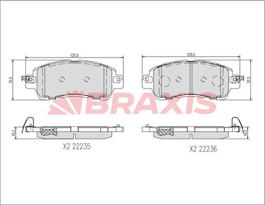 Braxis AA0730 - Тормозные колодки, дисковые, комплект autospares.lv