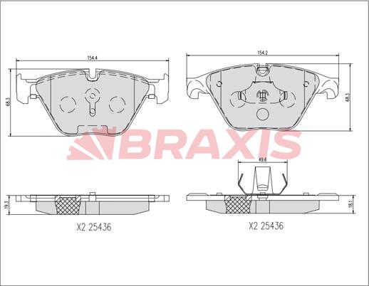 Braxis AA0738 - Тормозные колодки, дисковые, комплект autospares.lv