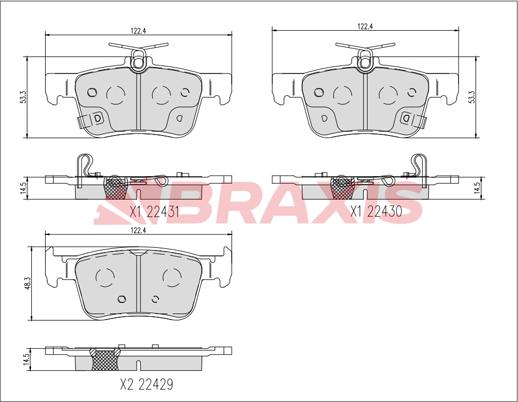 Braxis AA0733 - Тормозные колодки, дисковые, комплект autospares.lv