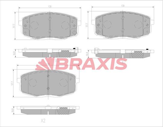 Braxis AA0771 - Тормозные колодки, дисковые, комплект autospares.lv