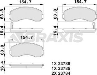 Braxis AB0499 - Тормозные колодки, дисковые, комплект autospares.lv