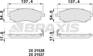Braxis AB0496 - Тормозные колодки, дисковые, комплект autospares.lv