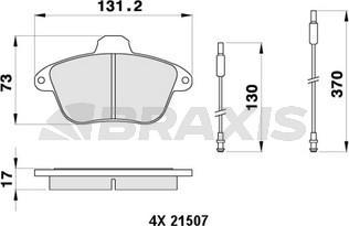 Braxis AB0445 - Тормозные колодки, дисковые, комплект autospares.lv