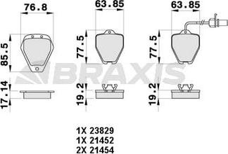 Braxis AB0446 - Тормозные колодки, дисковые, комплект autospares.lv