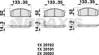 Braxis AB0454 - Тормозные колодки, дисковые, комплект autospares.lv