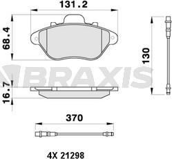 Braxis AB0456 - Тормозные колодки, дисковые, комплект autospares.lv