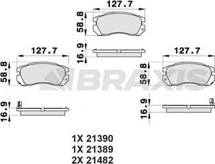 Braxis AB0451 - Тормозные колодки, дисковые, комплект autospares.lv