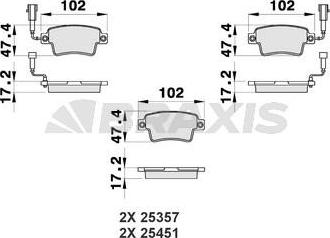 Braxis AB0469 - Тормозные колодки, дисковые, комплект autospares.lv