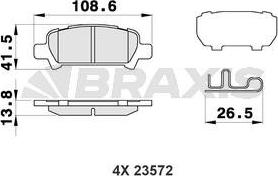 Braxis AB0464 - Тормозные колодки, дисковые, комплект autospares.lv