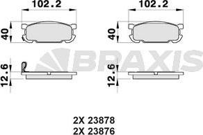 Braxis AB0409 - Тормозные колодки, дисковые, комплект autospares.lv