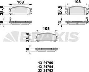 Braxis AB0412 - Тормозные колодки, дисковые, комплект autospares.lv