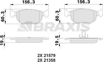 Braxis AB0488 - Тормозные колодки, дисковые, комплект autospares.lv