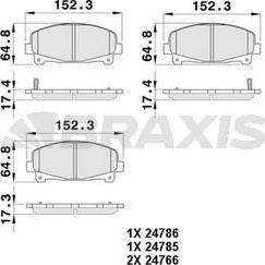 Braxis AB0482 - Тормозные колодки, дисковые, комплект autospares.lv