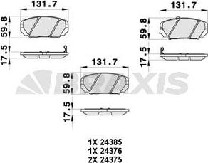 Braxis AB0439 - Тормозные колодки, дисковые, комплект autospares.lv