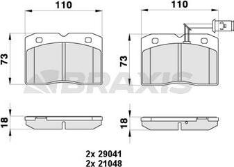 Braxis AB0431 - Тормозные колодки, дисковые, комплект autospares.lv