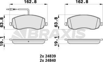 Braxis AB0438 - Тормозные колодки, дисковые, комплект autospares.lv