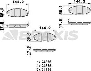 Braxis AB0433 - Тормозные колодки, дисковые, комплект autospares.lv