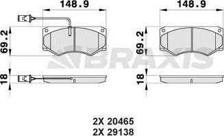 Braxis AB0424 - Тормозные колодки, дисковые, комплект autospares.lv